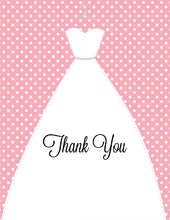 Stitched Bride Polka Dots Pink Thank You Cards
