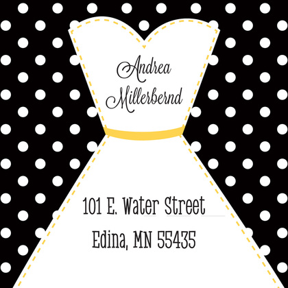 Stitched Bride White Polka Dots Stickers