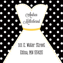 Stitched Bride Polka Dots Black Stickers