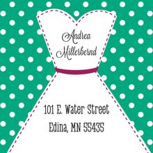 Stitched Bride Polka Dots Emerald Stickers