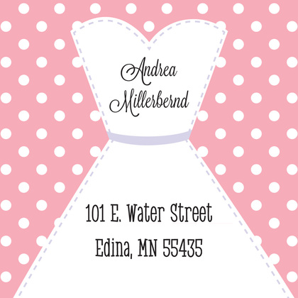 Stitched Bride Polka Dots Hot Pink Stickers
