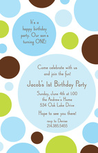 Blue Chocolate Lime Dots Invitation