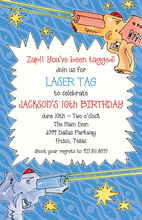 Lazer Tag Dueling Beams Birthday Party Invitations