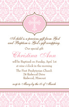 Fancy Pink Cross Invitation
