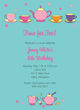 Hot Pink Tea Party Invitations