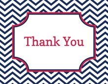 Navy Chevrons Anchor Pink Thank You Cards