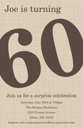 Turning 60 Glamorous Purple Birthday Invitations