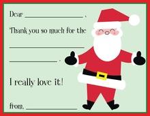 Hugging Lovely Santa Claus Fill-in Thank You Cards
