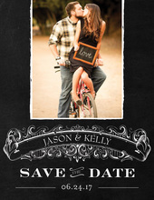 Nameplate Save The Date Chalkboard Enclosure Cards