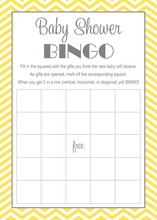 Gold Glitter Graphic Border Baby Bingo Cards
