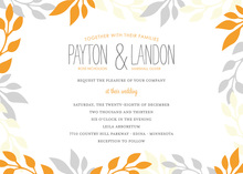 Framing Orange Grey Leaf Invitations