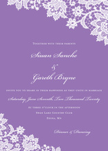 Stylish French Lilac Floral Lace Wedding Invitations