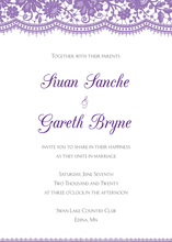 Elegant Floral Lace Purple Invitations