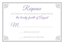 Hip Gray and Purple RSVP Cards