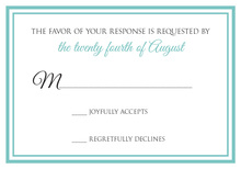 Turquoise Double Border RSVP Cards