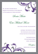 Stylish Formal Swirls Scrolls Wedding Invitations
