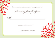 Cyan Red Coral RSVP Cards