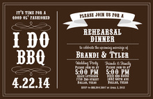 Red Barbecue Grill On Blue Plaid Invitations