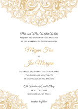 Beautiful Victorian Revival Gold Wedding Invitations