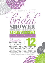 Pretty Modern Abstract Floral Bridal Shower Invitations