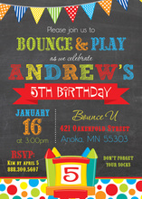 Brawny Bunting Bounce House Boy Birthday Invitations