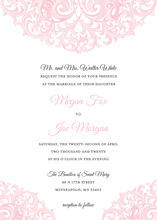Formal Black Border Simple Pink Party Invitations