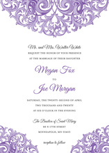 Formal Victorian Design Revival Purple Invitations