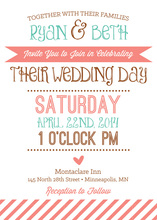 Lovely Whimsical Banner Stipes Wedding Invitations