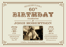 Vintage Milestone Birthday Invitations