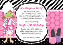 Wild Spa Sleepover Birthday Party Invitations