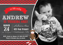 Our Little Monkey Chalkboard Photo Birthday Invitation