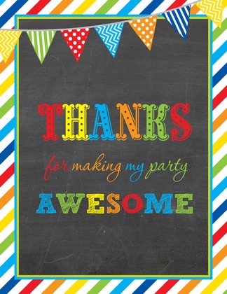 Bright Stripes Chalkboard Thank You Notes