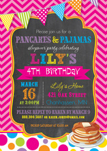 Delicious Pancakes Chalboard Birthday Invitations