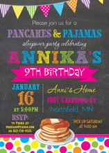 Delicious Pancakes Chalboard Birthday Invitations