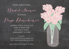 Pink Hydrangeas Bottle Chalkboard Wedding Invites