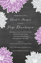 Lavender Hydrangeas Chalkboard Bridal Invitations