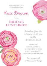 Red Pink Flower Bridal Shower Invitations