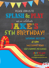 Multicolored Beach Ball Pool Birthday Party Invitations