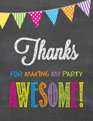 Bright Party Poster Thank You Notes