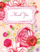 Traditional Magenta Flower Thank You Cards