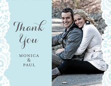 Blue Lace Photo Thank You Cards