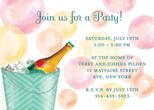 Champagne Watercolor Bubbles Invitation