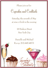 Cupcakes Cocktails Party Invitations
