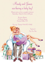 Kisses for Baby Neutral Blonde Invitation