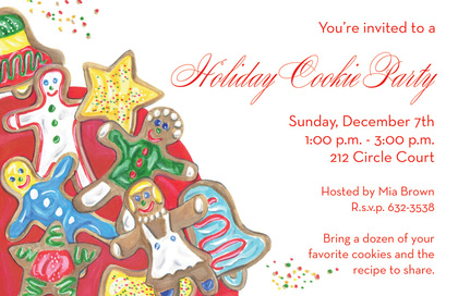 Cookies Gingerbread Holiday Invitations