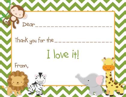 Safari Animals Thank You Cards