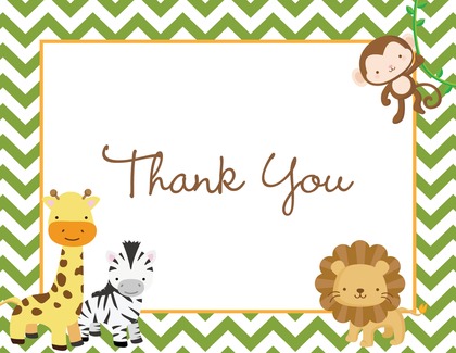 Safari Animals Fill-In Thank You Cards