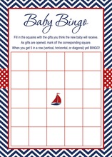 Navy Chevron Baby Shower Bingo Cards