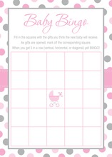 Pink Paisley Aqua Polka Dots Baby Shower Bingo Game