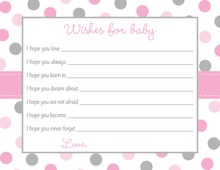 Pink Gray Polka Dot Baby Wishes
